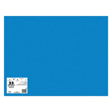 Dohe Pacote de 25 Cartões de 180 G/M2 50x65cm - PH Neutro - Livre de Cloro Elemental - Corantes Biodegradáveis - Cor Azul Bermud