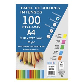Papel Multifuncional Dohe 80g - Adequado para Fotocopiadoras e Impressoras - 210x297mm - Cor Amarelo