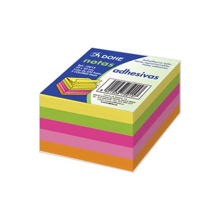 Cubos de Notas Reposicionáveis Dohe - 75mm - Cubo de 250 Folhas - Papel 75gr - Ideal para Escritório e Escola