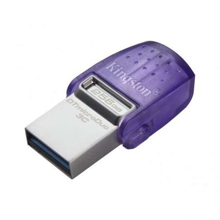 Kingston DataTraveler microDuo 3C USB-A + USB-C Memória 256GB 3.2 Gen 1 - Velocidade de leitura 200 MB/s - Tampa protetora (Pend