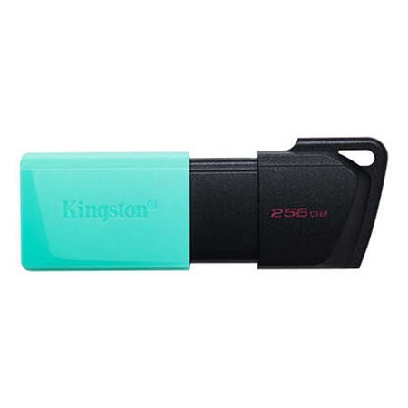 Unidade flash USB Kingston DataTraveler Exodia M 256 GB - USB 3.2 Gen 1 - Tampa móvel - Clipe para chaveiro - Cor preta/turquesa