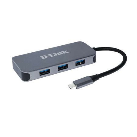 Hub D-Link USB-C com 3x USB 3.0, 1x USB-C, 1x HDMI 4K, 1x RJ45