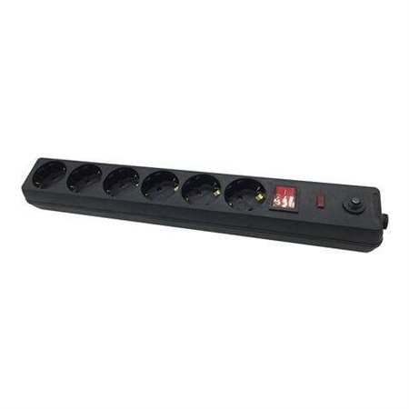 Elbat Power Strip - 6 tomadas Schuko - Interruptor liga/desliga - Proteção contra sobrecarga - Cabo de 1,50m