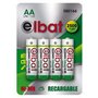 Pacote Elbat de 4 pilhas recarregáveis LR6 AA 2500mAh