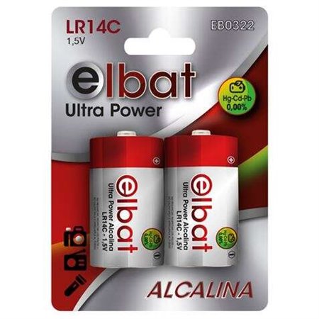 Elbat Pacote de 2 pilhas alcalinas LR14C