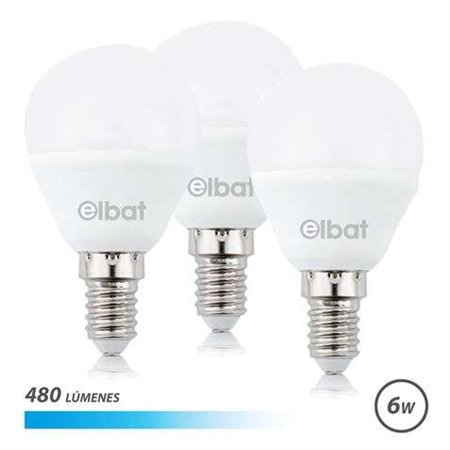 Elbat Pack de 3 Lâmpadas LED G45 6W E14 480lm - 6500K Luz Fria