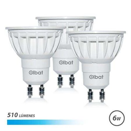 Elbat Pack de 3 Lâmpadas LED GU10 6W 510lm - 6500K Luz Fria