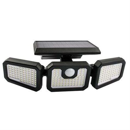 Foco Solar Triplo Elbat - 800LM - Luz Fria 6500K - Sensor de Movimento