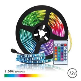 Fita LED Elbat RGB 12V 1600lm - 30 Leds por metro - Controle remoto - Comprimento 3m Fita LED Elbat RGB 12V 1600lm - 30 Leds por metro - Controle remoto - Comprimento 3m
