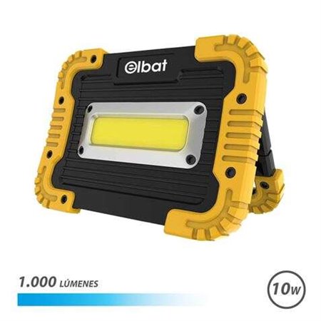 Foco Led Recarregável Elbat 10W - 1000 Lumens - Luz Fria 6500K - Bateria 4400mAh - Autonomia de 5 a 6 horas