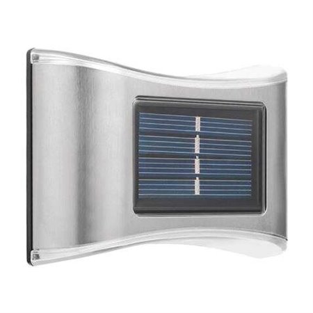 Aplique Solar de Parede Elbat LED 150lm - Painel Solar Integrado 2V, 120mAh - Bateria 1,2V, 600mAh - Caixa em Aço Inoxidável