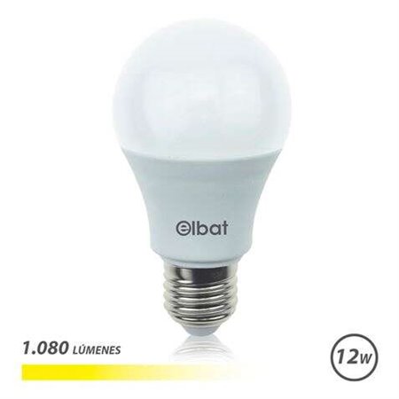 Lâmpada LED Elbat A60 - 12W - 1080LM - E27 - Luz Quente - Cor Branca Quente