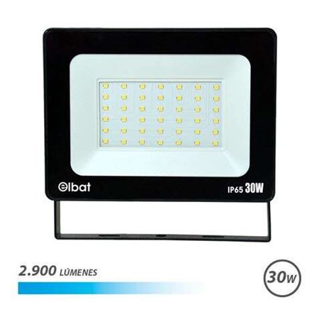 Foco LED Elbat 30W - Potência: 30W - Lumens: 2900 - 6.500K Luz Fria - 30.000 - 50.000 Horas de Vida - Ângulo 120º - Proteção: IP