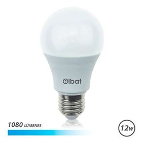 Lâmpada LED Elbat - Potência 12W - Lumens 1080 - Tipo de Luz 6500K Luz Fria - Casquilho E27 - Ângulo 220º - Dimensões 60X120mm -