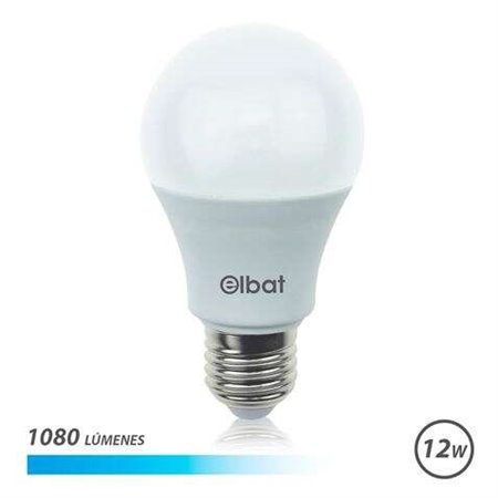 Lâmpada LED Elbat - Potência 12W - Lumens 1080 - Tipo de Luz 6500K Luz Fria - Casquilho E27 - Ângulo 220º - Dimensões 60X120mm -