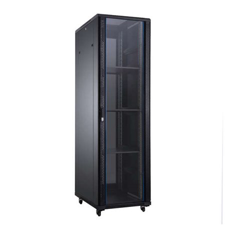 Armário de piso Aiten Data AI8842 42U - Largura 800 - Profundidade 800 - Inclui 2 bandejas fixas - 4 ventoinhas de 120 mm - 1 ba
