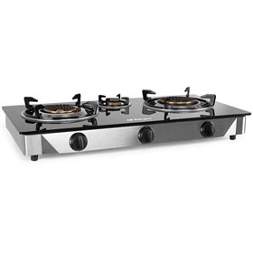 Fogão a Gás Orbegozo FO 3520 Elegance - Ignição Piezoelétrica - 2 Queimadores Triple Crown - Segurança FFD - Aço Inoxidável e Vi