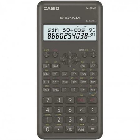 Calculadora Científica Casio FX-82MS 2ª Ed. - Tela LCD de 2 Linhas - 240 Funções Integradas - 8 Memórias Variáveis - Cálculo de 