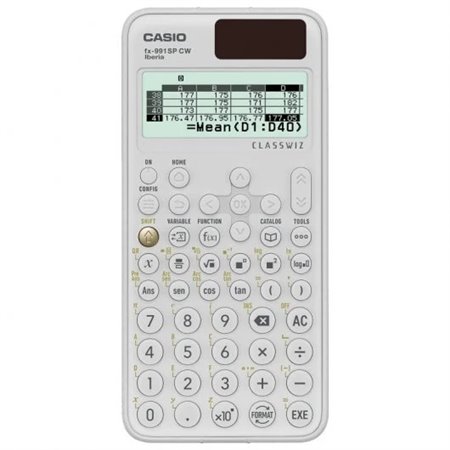 Calculadora científica Casio Iberia Classwiz FX-991 SP Tela LCD de 12 dígitos - Mais de 560 funções - Capa protetora - Cor branc