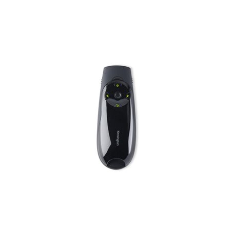 Apresentador sem fio Kensington Expert com ponteiro laser verde e controle de cursor - Preto - Joystick de controle de cursor - 