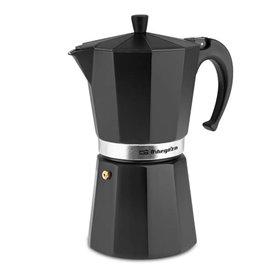 Cafeteira Orbegozo KFN 1210 em alumínio preto - Capacidade para 12 xícaras - Alça ergonômica - Válvula de segurança - Fácil de l