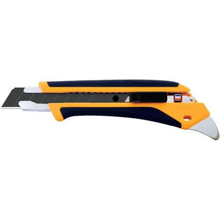 Cortador grande Olfa L5-AL com punho antiderrapante - Trava automática - Picareta de metal duro - Canal de aço inoxidável - Uso 