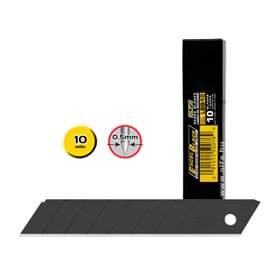 Olfa Pacote de 10 Lâminas de Substituição Pretas para Cortadores Olfa - 8 Segmentos - Largura 18mm Olfa Pacote de 10 Lâminas de Substituição Pretas para Cortadores Olfa - 8 Segmentos - Largura 18mm