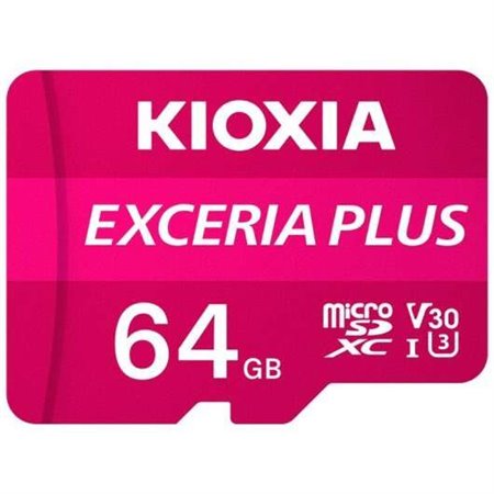 Cartão Kioxia Exceria Plus Micro SDXC 64GB UHS-I U3 V30 A1 Classe 10 com adaptador