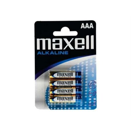 Pacote Maxell de 4 pilhas alcalinas LR03 AAA 1,5V