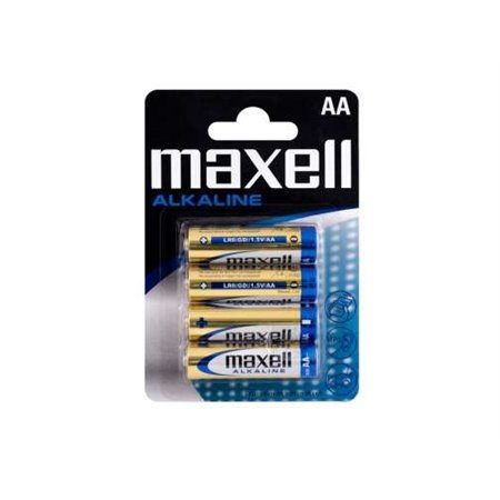 Pacote Maxell de 4 pilhas alcalinas LR06 AA 1,5V