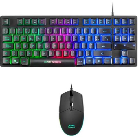 Mars Gaming Pack Teclado + Mouse Formato TKL 3200dpi 6 Botões - Conectividade USB - Iluminação RGB - Antighosting