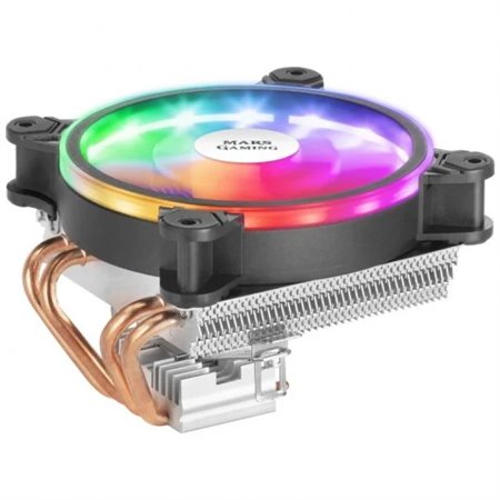 Ventilador de CPU Mars Gaming de 120 mm com dissipador de calor de 4 heatpipes - Iluminação ARGB - Velocidade máx. 2200 rpm