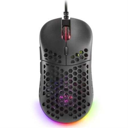 Mars Gaming MM55 USB Gaming Mouse 12800dpi - Caixa de painel perfurado - 5 botões - Iluminação RGB Chroma - Uso destro - Cabo de