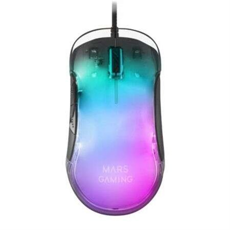 Mars Gaming MMGLOW USB Gaming Mouse 12800dpi - Corpo com acabamento espelhado - 6 botões - Iluminação RGB Chroma - Uso para dest