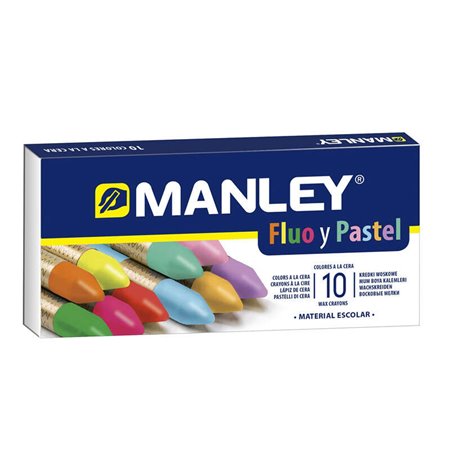 Manley Pack 10 Ceras Manley Cores Especiais (Fluo+Pastel) - Ceras Suaves com Linha Suave - Grande Variedade de Técnicas e Aplica