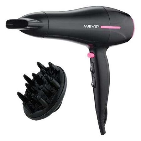 Secador de cabelo Muvip 2200W - Motor DC - 2 velocidades e 3 temperaturas - Botão de ar frio - Gancho de suspensão