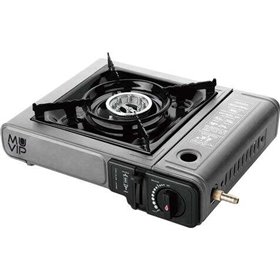 Fogão a gás portátil Muvip 1 queimador com adaptador de garrafa externa - Ignição automática - Queimador de alumínio - Válvula d Fogão a gás portátil Muvip 1 queimador com adaptador de garrafa externa - Ignição automática - Queimador de alumínio - Válvula d