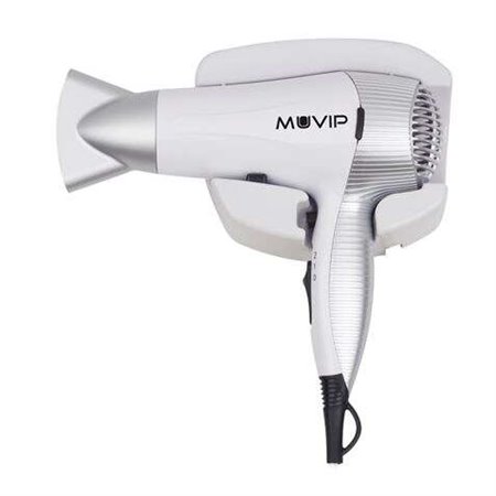 Secador de cabelo Muvip 2200W - Motor DC - Base suspensa na parede - 2 velocidades e 3 temperaturas - Botão de ar frio - Cabo de