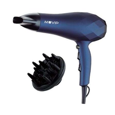 Secador de Cabelo Muvip 2200W - 2 Velocidades - 3 Temperaturas de Secagem - Difusor de Ar Grande - Cor Azul