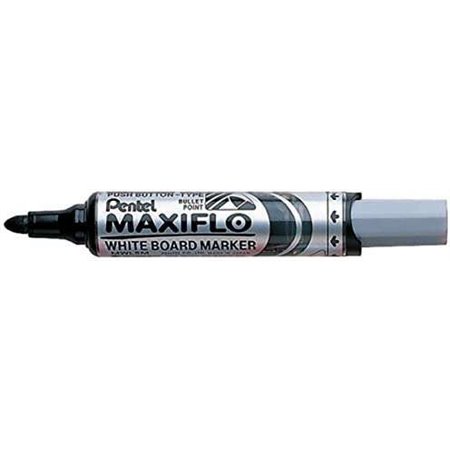 Marcador de quadro branco Pentel Maxiflo - Regulagem de fluxo de tinta - Ponta redonda - Largura da linha 2,5 mm - 50% materiais