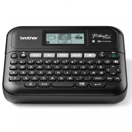 Fabricante de etiquetas eletrônicas Brother P-Touch D460BT - Tela LCD - Largura máx. Fita 18mm - Bluetooth, USB - Cor Preta