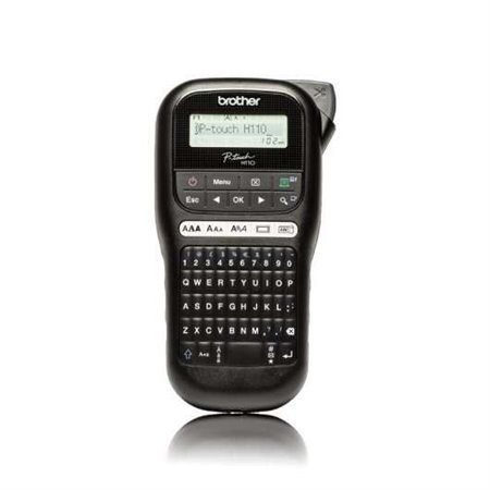 Fabricante de etiquetas eletrônicas portáteis Brother PT-H110 - Tela LCD - 253 símbolos - Velocidade 20 mm - Cor preta