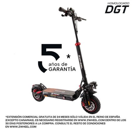 Scooter Elétrica Zwheel ZRino Duo Max 2x Motor 500W - Aprovado pela DGT - Alcance até 70km - Suspensão Hidráulica Dianteira e Tr