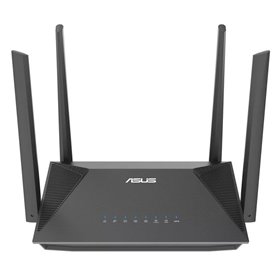 Roteador Asus RT-AX52 AX1800 WiFi 6 Dual Band AiMesh - Até 1800Mbps - 4 portas LAN RJ45 - 4 antenas externas Roteador Asus RT-AX52 AX1800 WiFi 6 Dual Band AiMesh - Até 1800Mbps - 4 portas LAN RJ45 - 4 antenas externas