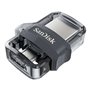 Sandisk Ultra Dual Drive m3.0 USB 3.0 e Micro USB Memory 64GB - Leitura de até 150MB/s - Transparente/Preto (Pendrive)