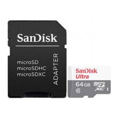 Cartão Sandisk Ultra Micro SDXC 64GB UHS-I U1 Classe 10 100MB/s + Adaptador SD