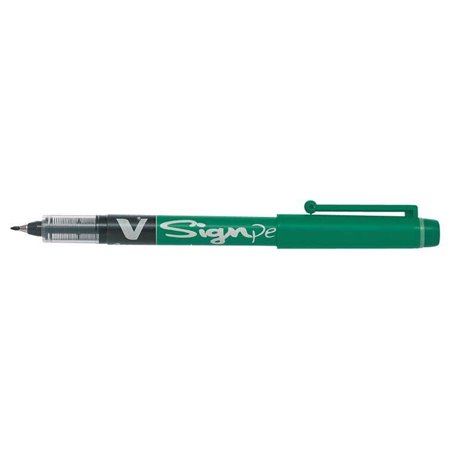 Marcador de ponta fina Pilot V-Sign Pen - Ponta fina de 2 mm - Curso de 0,6 mm - Cor verde