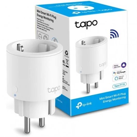 TP-Link Tapo P115 Mini Wi-Fi Smart Plug - Monitor de energia - Ideal para réguas de energia - Temporizador - Controle de voz