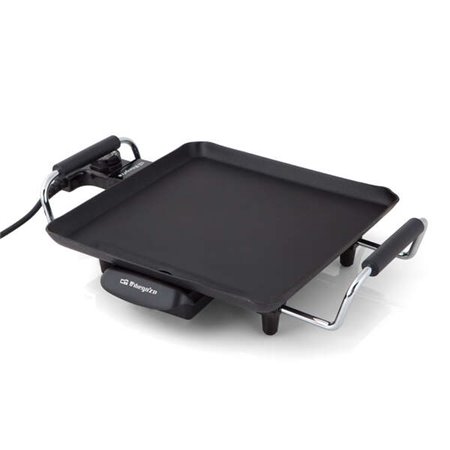 Placa para grelhar saudável Orbegozo TB 2206 B - Termostato ajustável - Superfície antiaderente - Recipiente coletor de gordura 