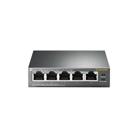 Switch Desktop TP-Link - 5 portas Gigabit com 4 portas PoE